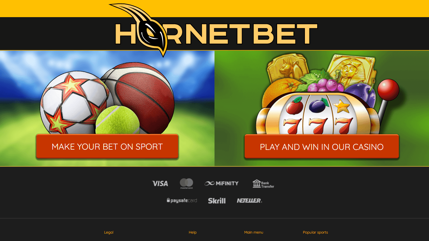Hornetbet Casino Desktop screenshot